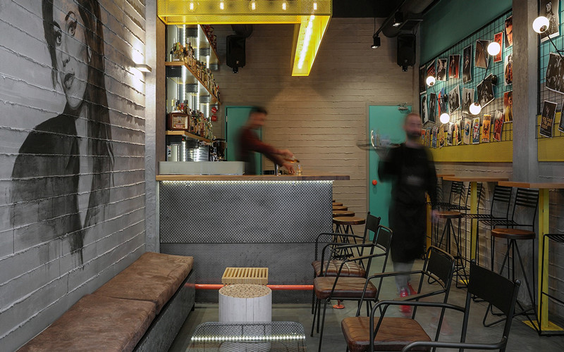 120平工業風格咖啡吧設計效果展示